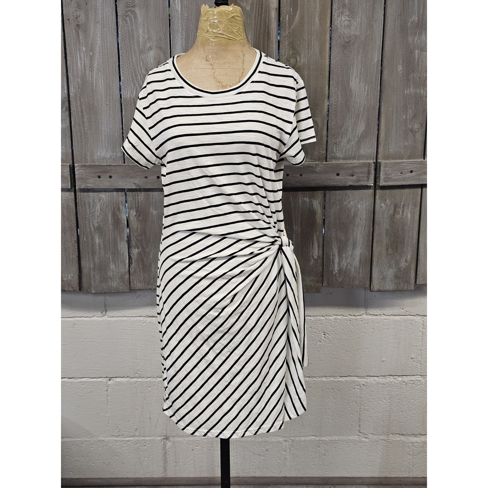 Women's GAP Black And White Strioed Sarong Dress Size‎ Petite Medium NWT